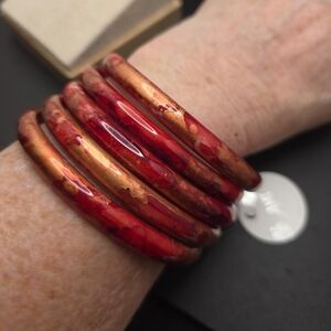 Elegant Red and Gold Bangle Set (2284)